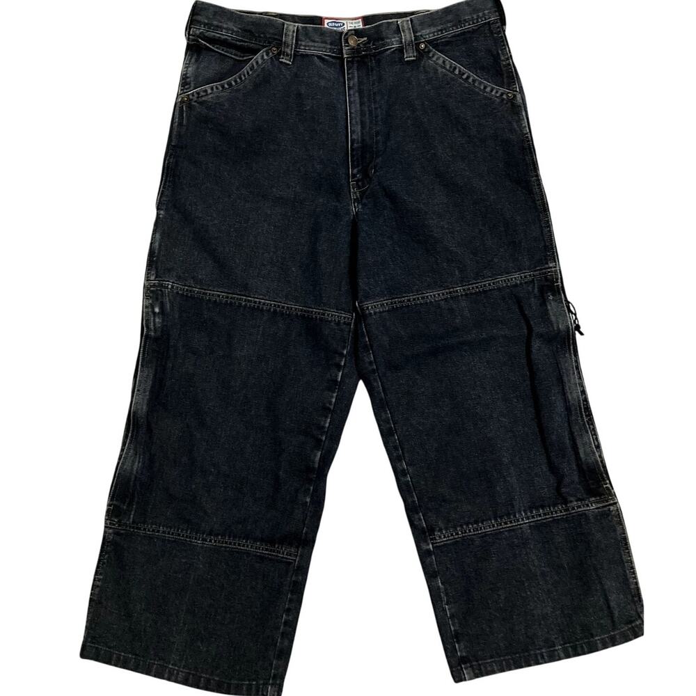 Old Navy Vintage Skater Jean Jorts Men 38X26 Dark‎ Wash Baggy Wide 90s Beach Y2K